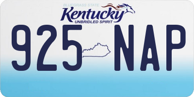 KY license plate 925NAP