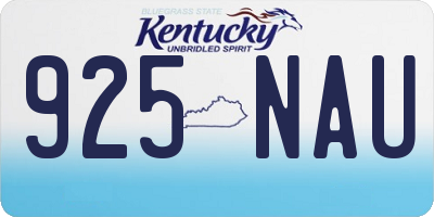 KY license plate 925NAU