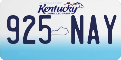 KY license plate 925NAY