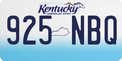 KY license plate 925NBQ