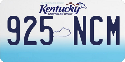 KY license plate 925NCM