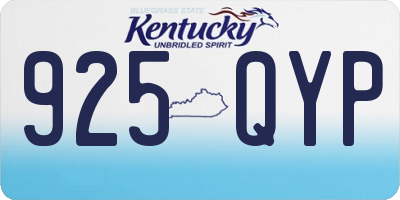KY license plate 925QYP