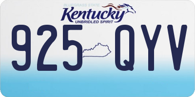 KY license plate 925QYV