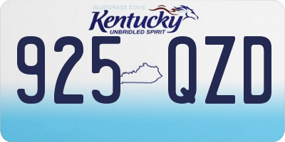 KY license plate 925QZD