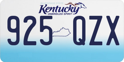KY license plate 925QZX