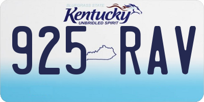 KY license plate 925RAV