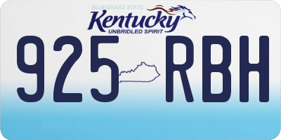 KY license plate 925RBH