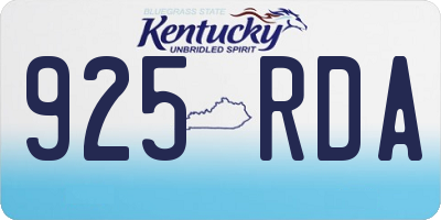 KY license plate 925RDA