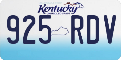 KY license plate 925RDV