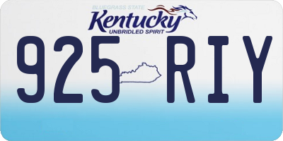 KY license plate 925RIY