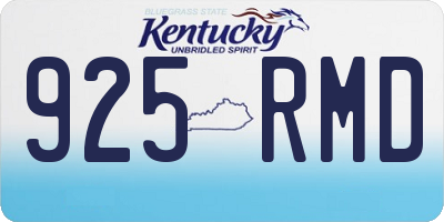 KY license plate 925RMD