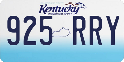 KY license plate 925RRY