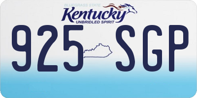 KY license plate 925SGP