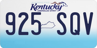 KY license plate 925SQV