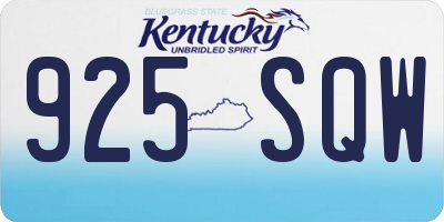 KY license plate 925SQW