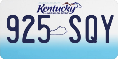 KY license plate 925SQY