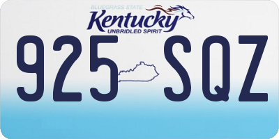 KY license plate 925SQZ