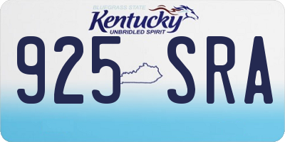KY license plate 925SRA