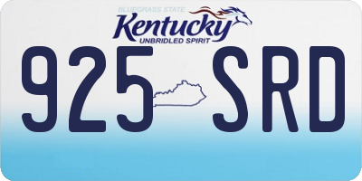 KY license plate 925SRD