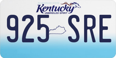 KY license plate 925SRE