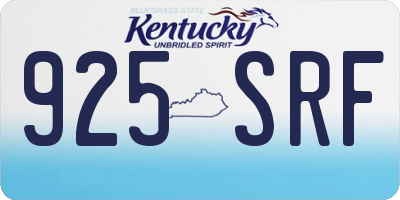 KY license plate 925SRF