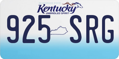KY license plate 925SRG
