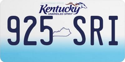 KY license plate 925SRI