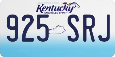 KY license plate 925SRJ