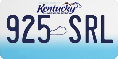 KY license plate 925SRL