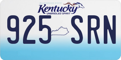 KY license plate 925SRN