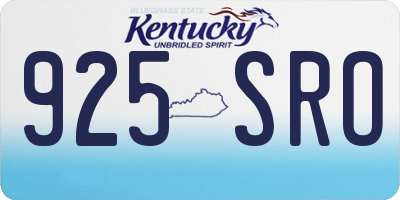 KY license plate 925SRO