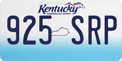 KY license plate 925SRP