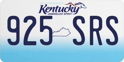 KY license plate 925SRS