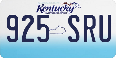 KY license plate 925SRU