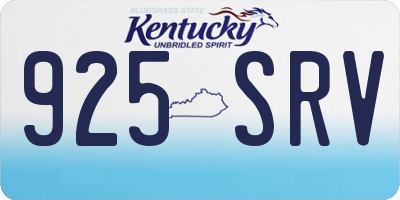 KY license plate 925SRV