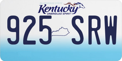 KY license plate 925SRW