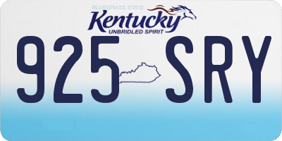 KY license plate 925SRY