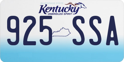 KY license plate 925SSA