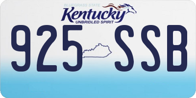 KY license plate 925SSB