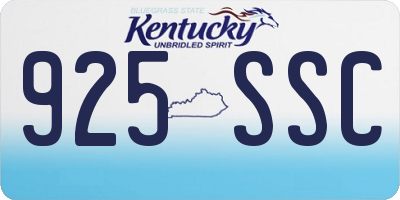 KY license plate 925SSC