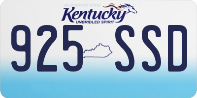 KY license plate 925SSD