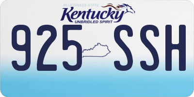 KY license plate 925SSH