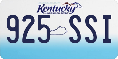 KY license plate 925SSI