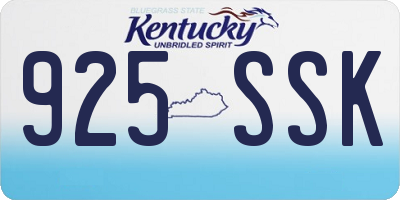 KY license plate 925SSK