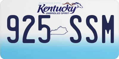 KY license plate 925SSM
