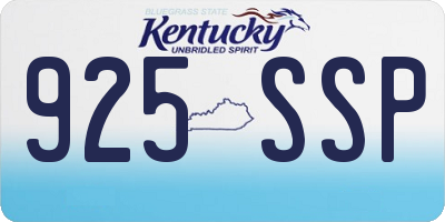 KY license plate 925SSP
