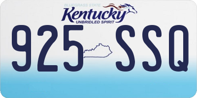 KY license plate 925SSQ