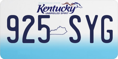KY license plate 925SYG