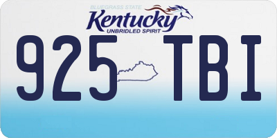 KY license plate 925TBI