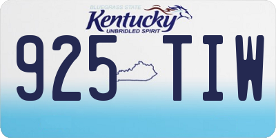 KY license plate 925TIW